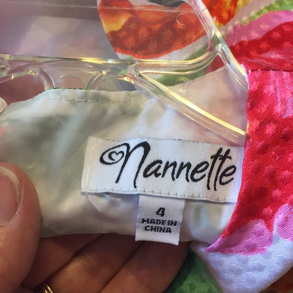 Nanette Girls Summer Floral  Party Dress Size 4 - Picture 10 of 16